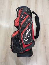 Callaway Chev ORG Red Black Cart Bag 14 Way Dividers Club Logo Strap Golf Bag