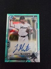 2021 Bowman Draft - Chrome Draft Pick Autographs Jordan McCants #CDA-JMC Aqua...