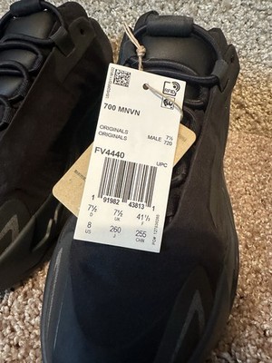 え DS adidas Yeezy 700 Mnvn Lace Up Mens Black Sneakers Casual Shoes