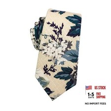 Men's Cotton Floral Neck Tie 2.56'' Printed Skinny Tie 7-1