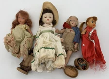 Doll Lot of 11 Vintage Dolls 1” to 8” Mixed Bisque Composition