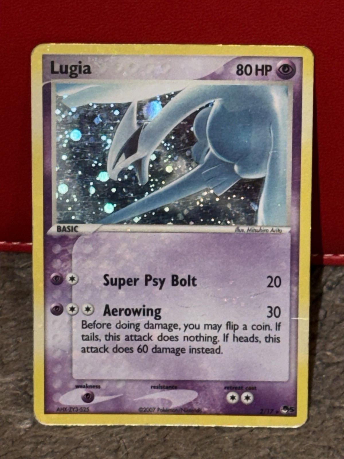 Pokemon Lugia 2/17 EX Pop Series 5 HOLO BLEED ERROR