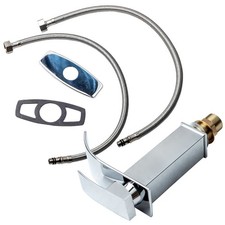 Bathroom Basin Faucet Waterfall Spout Sink Mixer Tap with Cover Chrome Finish