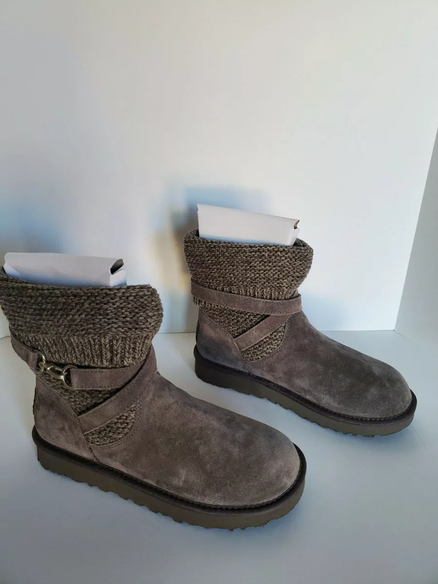 NEW UGG PURL STRAP WOMEN S BOOT CHARCOAL SIZE 6 NIB eBay