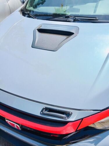 Fit 17-21 Honda Civic Type-R FK8 GT Black Carbon Engine Hood Scoop Cover USA - Picture 2 of 3