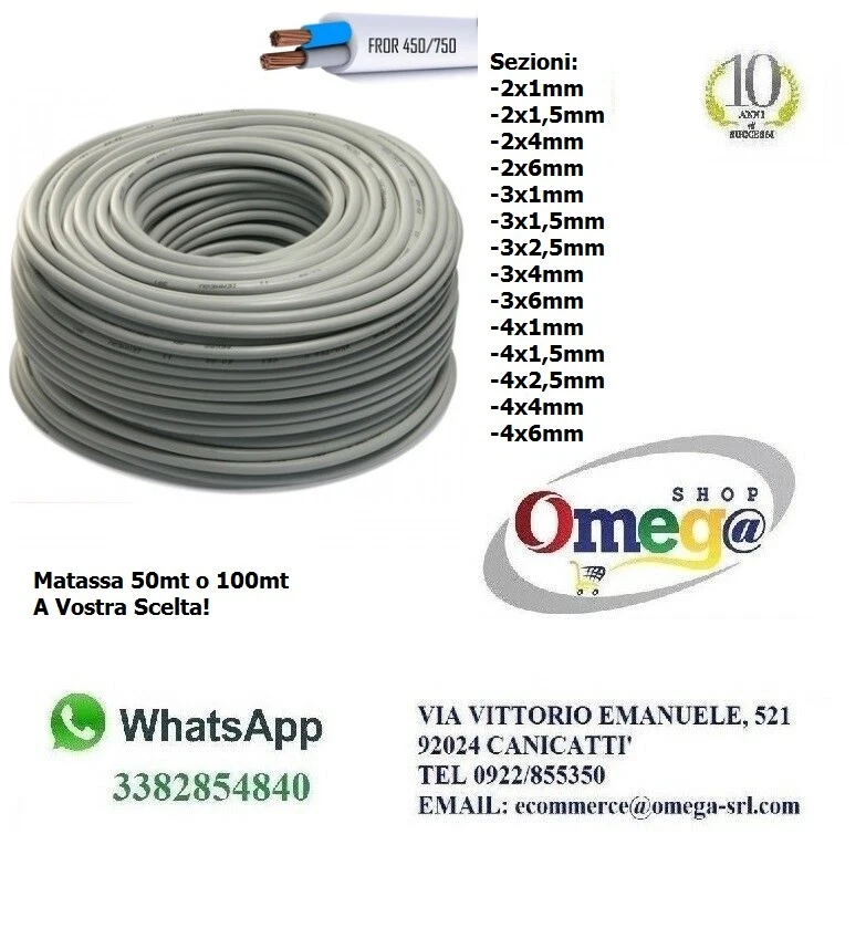 GENERICO CAVO CORDINA FROR BIPOLARE TRIPOLARE PENTAPOLARE FILO ELETTRICO NPI TUTTE MISURE