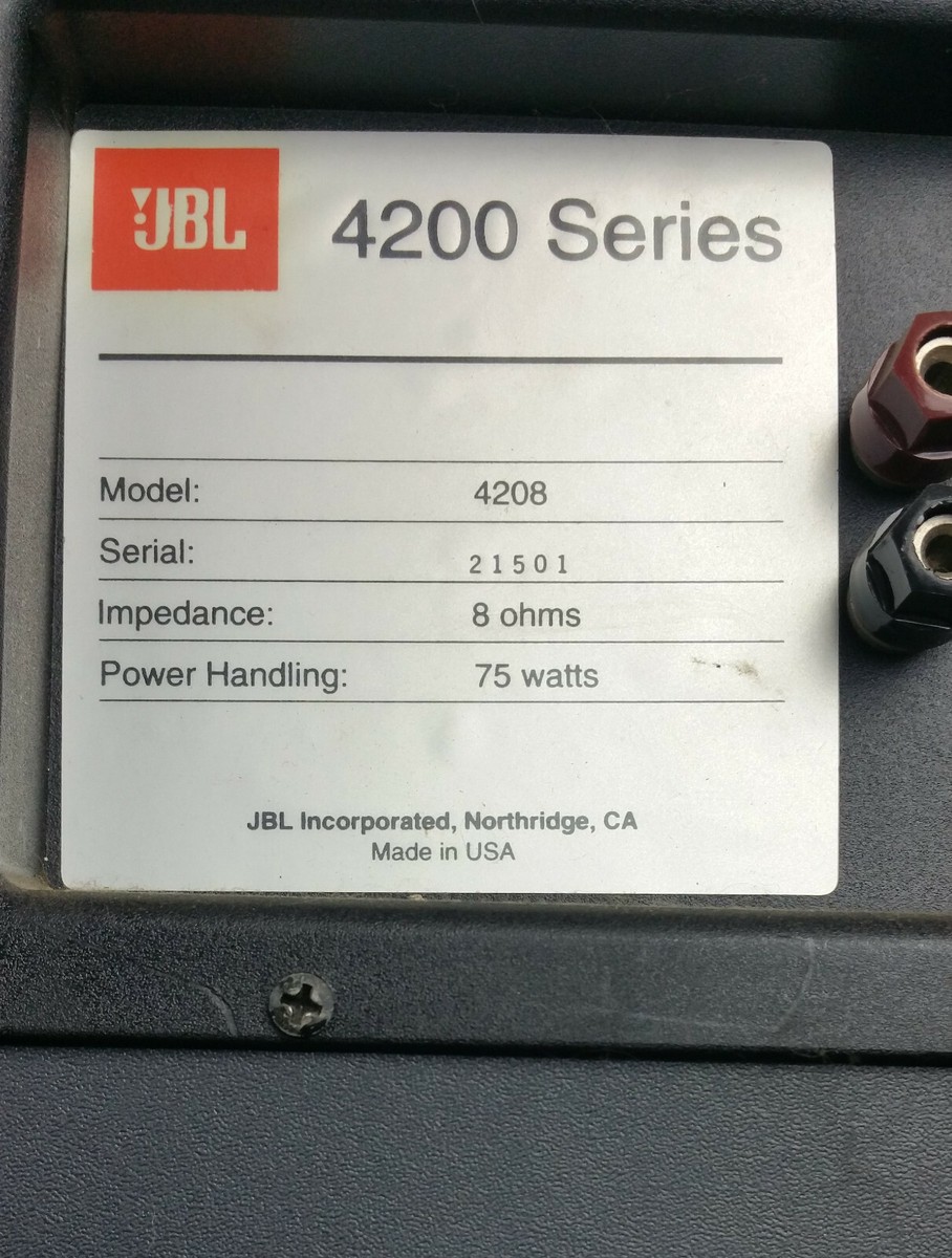 JBL 4208 Professional Studio Reference Monitors 8 Ohms 75 Watt