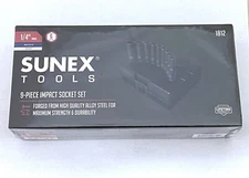 Sunex 9pc 1/4" Metric 6pt Point Deep Impact Sockets Set Tools Drive MM 1812