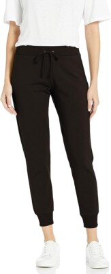 The Drop Damen Grace Jogginghose, extra-weich, Stretch, Rippenbündchen, Schwarz,