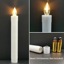 2 Battery Operated Flameless LED Taper Candles with Remote/Timer LED Candle
