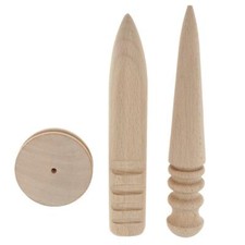 3Pcs/set Leather craft Edge Slicker Round Multi-Size Wood Burnisher 3 Models For