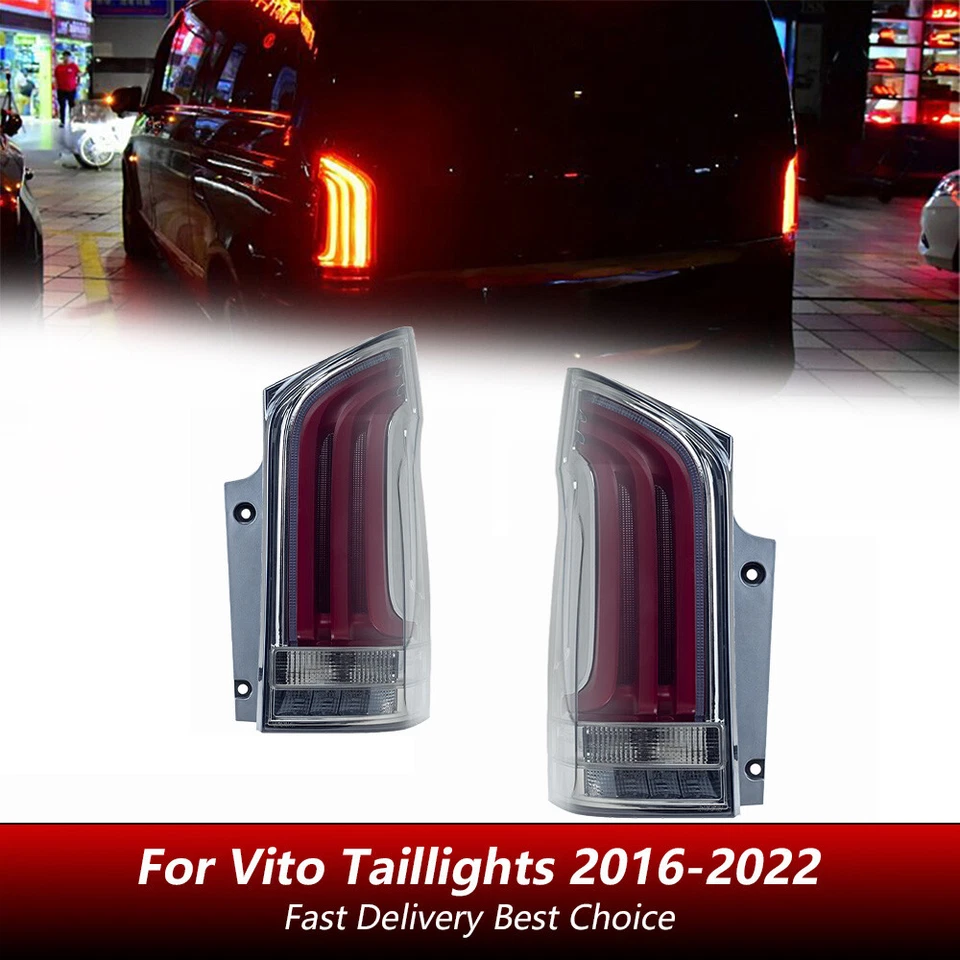 2X LED Rear Sequential Tail Lights for Mercedes Vito V CLASS W447 15-22 Halogen - Image 2 of 4