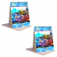2 x A3 Sketch Pad Cartridge Paper Book White Sketching Drawing Doodling Painting