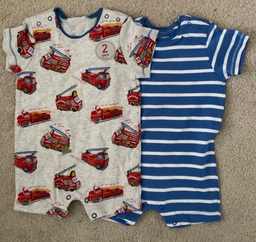 BABY BOYS 2 PACK EX HIGH STREET ROMPER SET eBay
