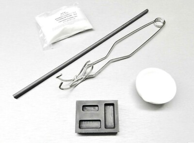 Torch Melting Kit Gold & Silver Set Crucible Borax Tong Rod Graphite Ingot Mold
