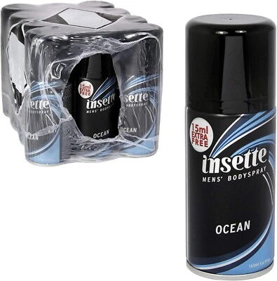 Insette Deodorant Body Spray Ocean Mens 150ml x 12