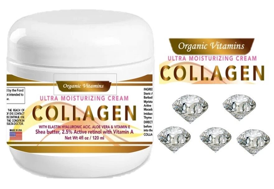 COLLAGEN Day/Night CREAM Skin Moisturizer Rejunivating Anti Aging 4oz Jar Organi - Image 4 of 4