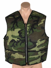 VTG SNO-KING Camo neon orange full zip snow/winter vest large USA made