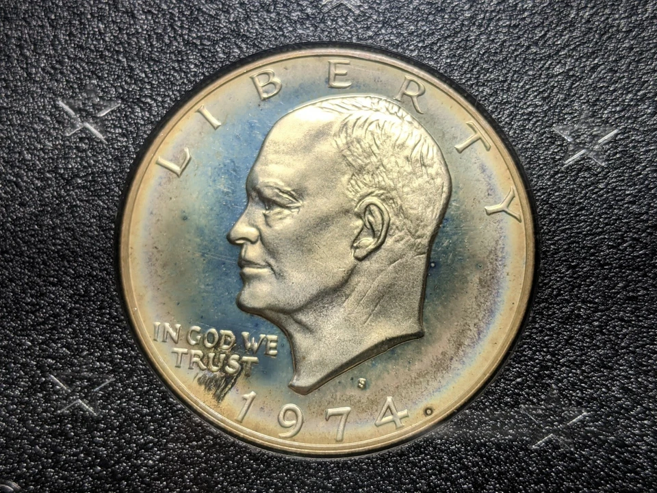 1974-S PROOF DOUBLED DIE WDDR-001 EISENHOWER SILVER DOLLAR  - Image 4 of 4