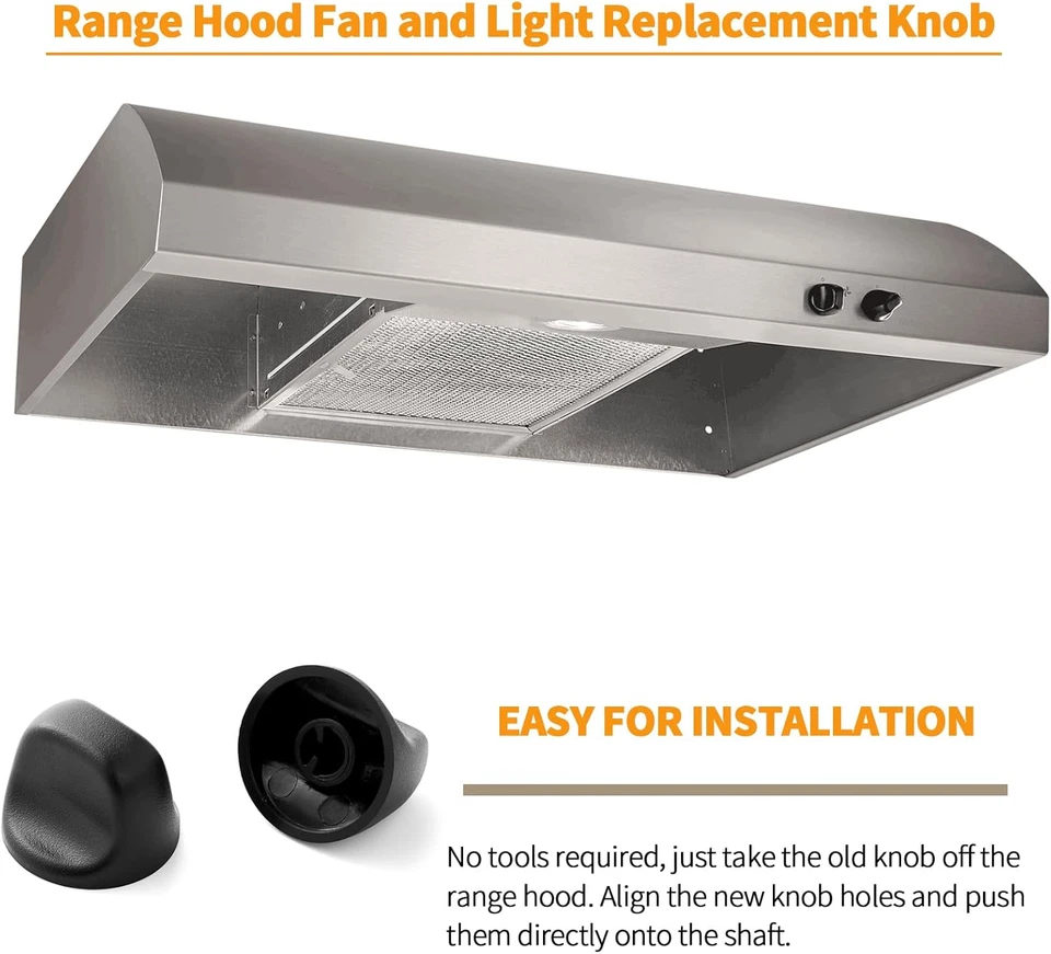 2 piezas mejorado S99360232 perilla campana extractora repuesto para piezas Broan Range, S600 Foto 4 de 4