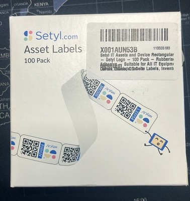 Setyl IT Assets und Geräte Asset Etiketten QR Code Etikett - 100er Pack - Blau
