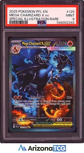 Pokemon 2025 Mega Charizard X ex 125/094 SIR Phantasmal Flames PSA 9