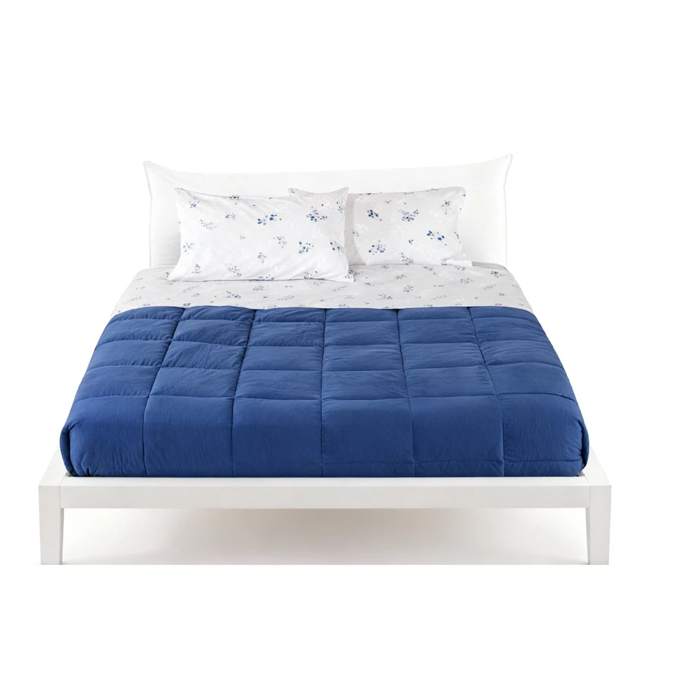 Lenzuola Zucchi Flanella invernale matrimoniale 2 piazze Chantal Blu cotone - Immagine 2 di 4