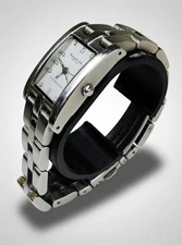 Vtg Kenneth Cole KC4232 Women's Silver Rectangle Watch - NEW BATTERY & POLISH!