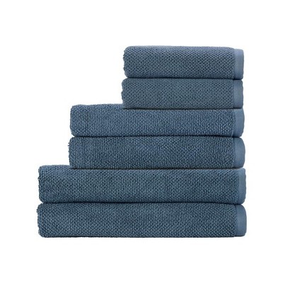 Brixton 6 Piece Towel Set | Slate Blue | 100% Cotton | Ultra Soft | Super Abs...