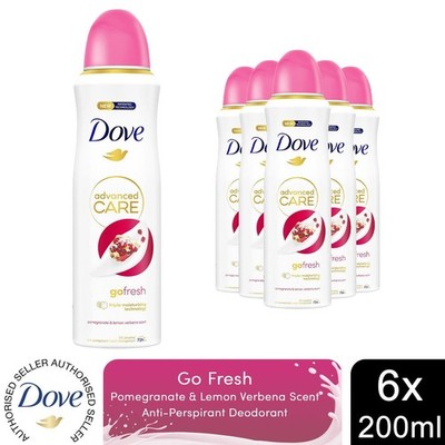 6x Dove Advanced Care Antitranspirant Deodorant Granatapfel&Zitrone Eisenkraut, 200ml