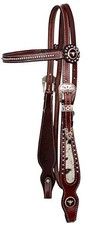Showman Leather w/ Hair on Cowhide Cheeks Headstall w/ Reins