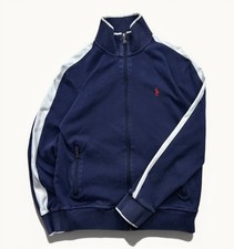Vintage Men s Polo Ralph Lauren Mini Horse Track Jacket Blue Full Zip Y2K Sz Sm