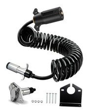 7 Pin to 6 Pin Trailer Adapter   Coiled Trailer Cord 8ft Coiled Wiring