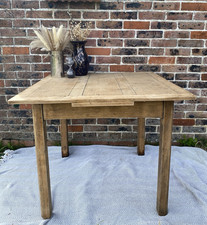 Farm House Dining Table Brown Medium Wood Solid Plain 90 x 90 x 75cm