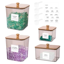 4 Pack Laundry Pods Container,Clear Dryer Sheet Holder & Laundry Room Organiz...