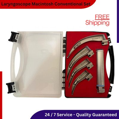 Laryngoskop Macintosh 4x Cvd Klingen konventionelles Set medizinische Diagnose Untersuchung CE