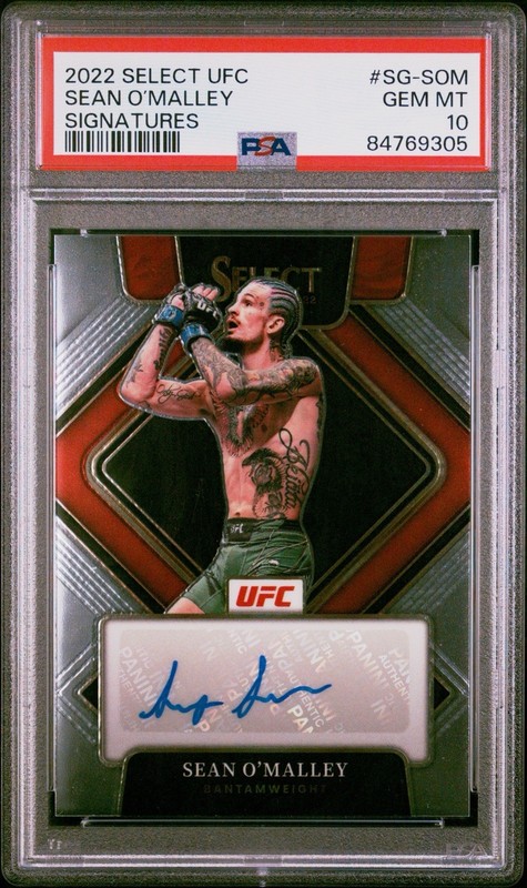 2022 Panini Select UFC Sean O'Malley #SG-SOM Signatures Fadeaway Auto PSA 10