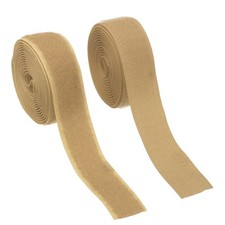 Sew on Hook and Loop Tape, 1 Inch Nylon Fastener Strips 2 Yards Khaki