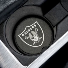Las Vegas Raiders Soapstone Car Coaster – NFL Cup Holder Insert for Car Decor