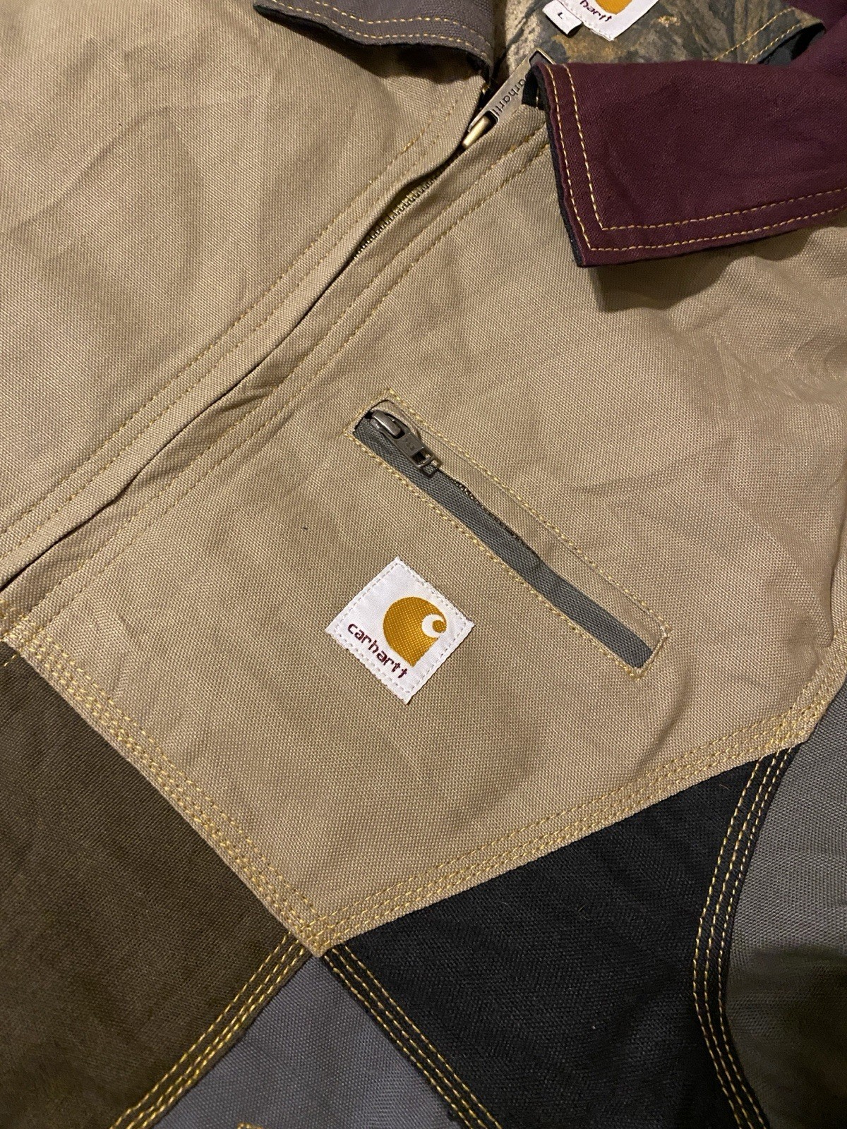 Carhartt Multi-Color Patchwork Jacket Size Large - image 3