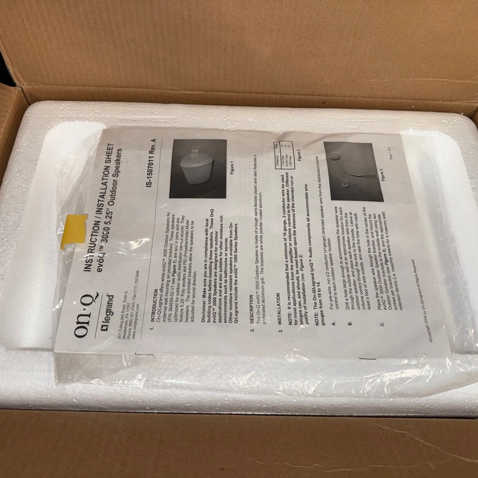 Juego de 2 altavoces exteriores Legrand 36465902V1 OnQ EvoQ3000 (caja abierta) Foto 2 de 4