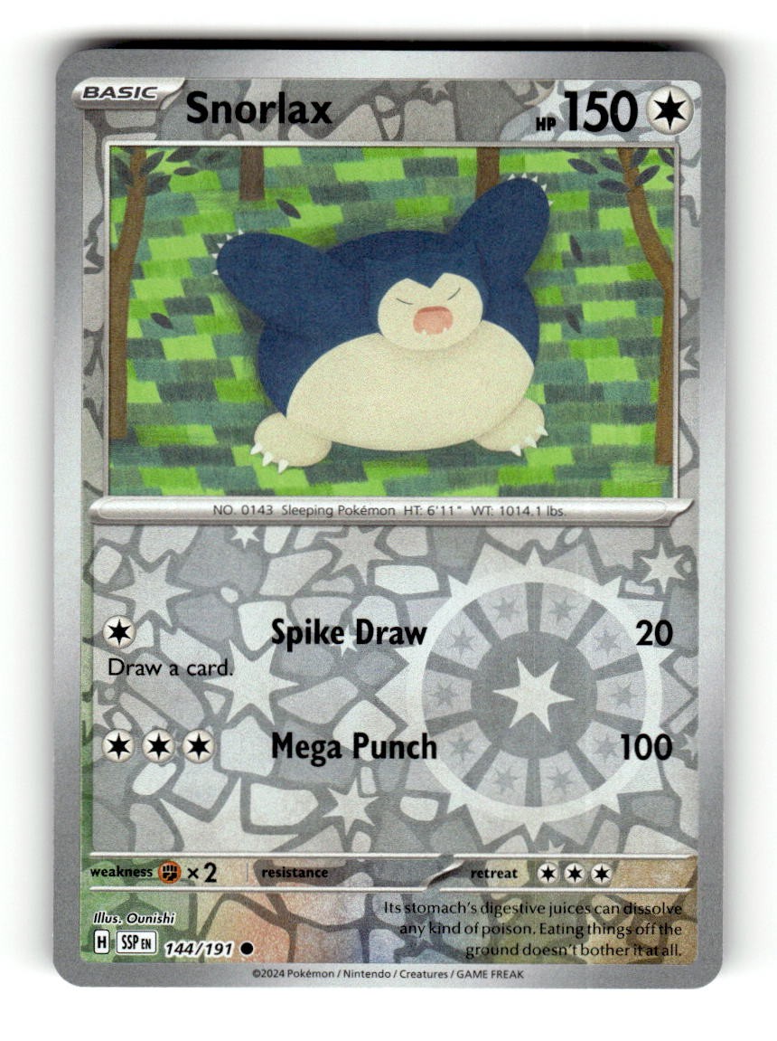 Snorlax 144/191 Common Surging Sparks Pokemon Reverse Holo Lightly Played