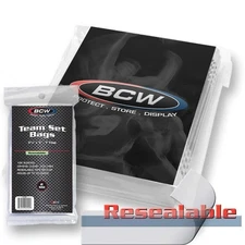 (1000 Count) BCW Resealable Team Set Bags (10 Packs) (3 3/8" x 5") Sports Cards
