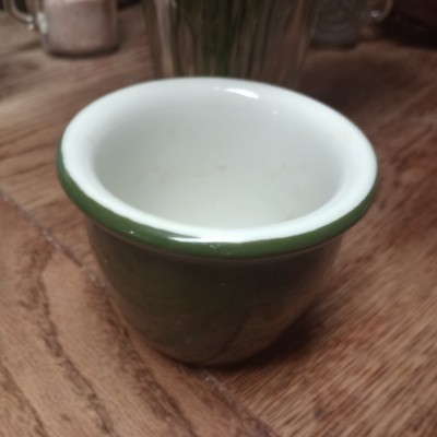  Vintage Hall Pottery Green Custard Ramekin Dessert Cups