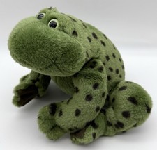 GUND  Jeremiah  the Bullfrog Green Spotted Frog Croaking 9  Plush Toy