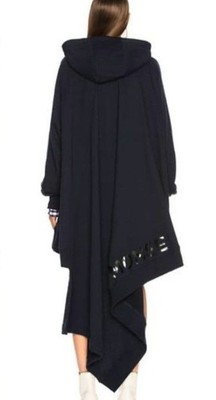 MONSE Navy Hooded Long Trainer Hoodie Size M - Asymmetric Design