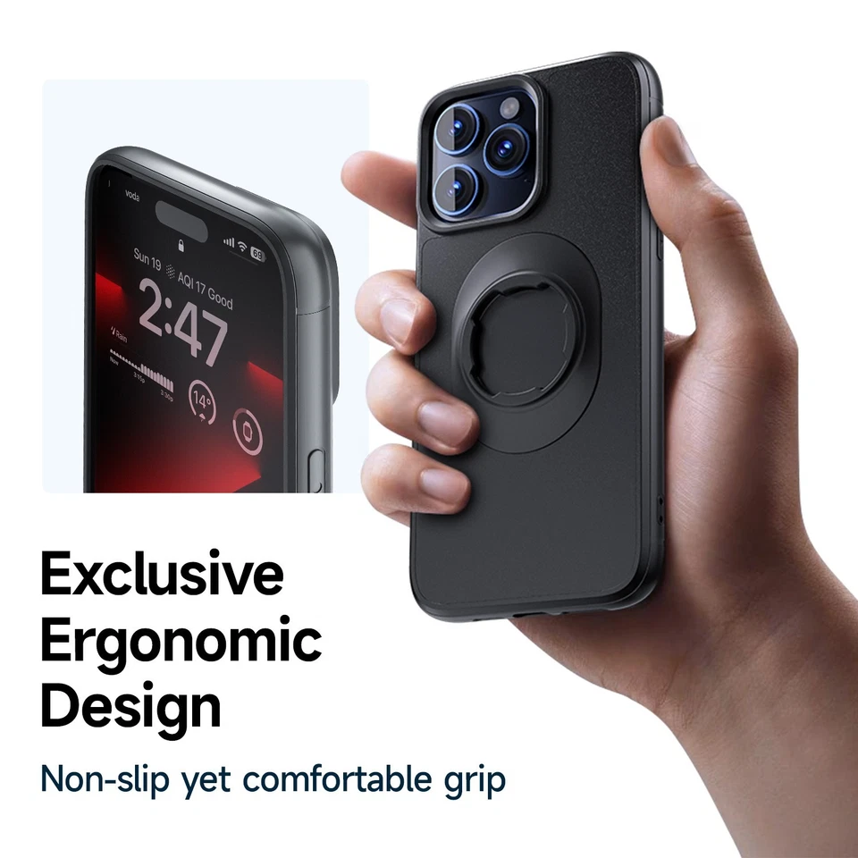 Funda para iPhone 17/16/15/14/13/12 con diseño de bloqueo apta para moto/bicicleta estilo cuádruple Foto 4 de 4