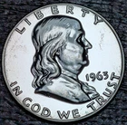 1963 PROOF Franklin Silver Half Dollar 50C - Old Glory C&C Weekly 1c Auction!