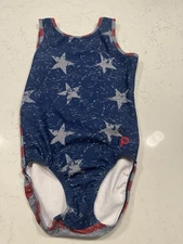 EUC Women’s Size Small Plum Leotard Red, White, Blue Patriotic Dance Gymnastics