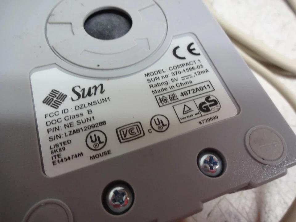 Sun Ne Sun1 Micro Systems 3 Button Mouse Compact 1 370-1586-03 - Image 3 of 4